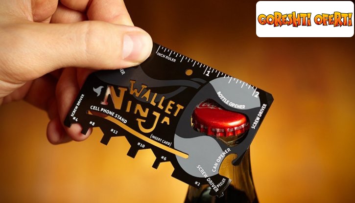 СЕЗОННА РАЗПРОДАЖБА! Wallet Ninja 18 в 1. Джобен инструмент с формата на кредитна карта снимка #4