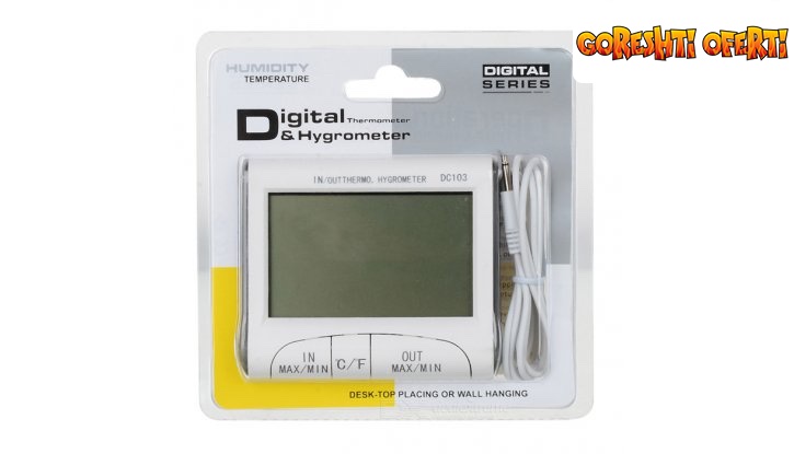 Дигитален термометър /хигроматър - DC103 IN/OUT снимка #3