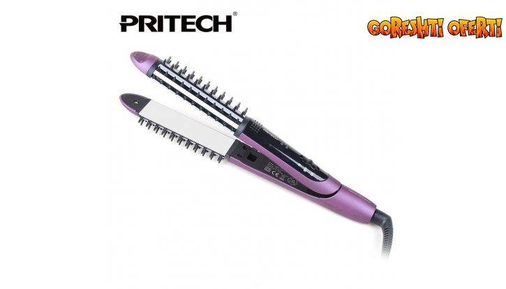 СЕЗОННА РАЗПРОДАЖБА! Стайлър за коса Pritech 2 в 1 TB-909 с плочки за изправяне снимка #0