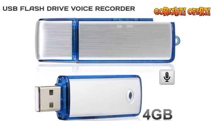 USB флаш памет 4GB и гласов рекордер в едно снимка #0