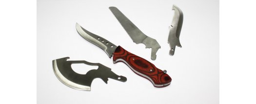 Туристически нож за къмпинг, с комплект от 4 приставки  снимка #0