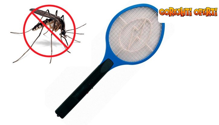 Електрическа хилка за мухи, комари и други насекоми на батерии снимка #1
