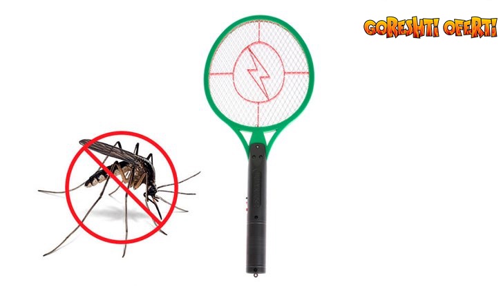 Презареждаща се електрическа хилка за мухи, комари и други насекоми снимка #1