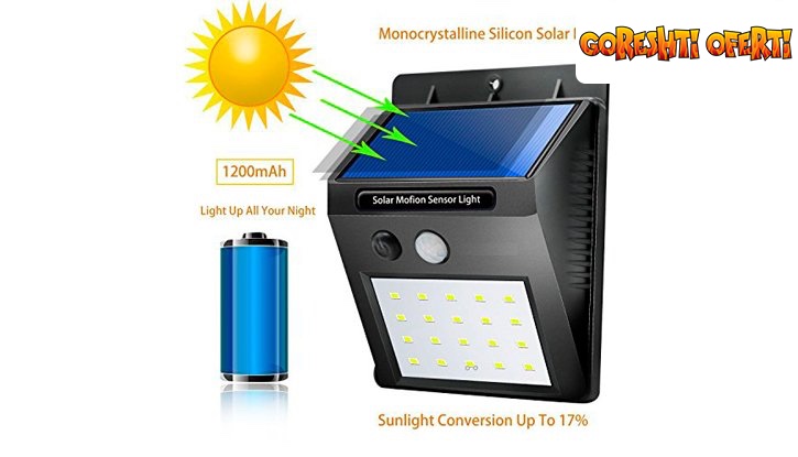 Соларна LED лампа с датчик за движение снимка #2