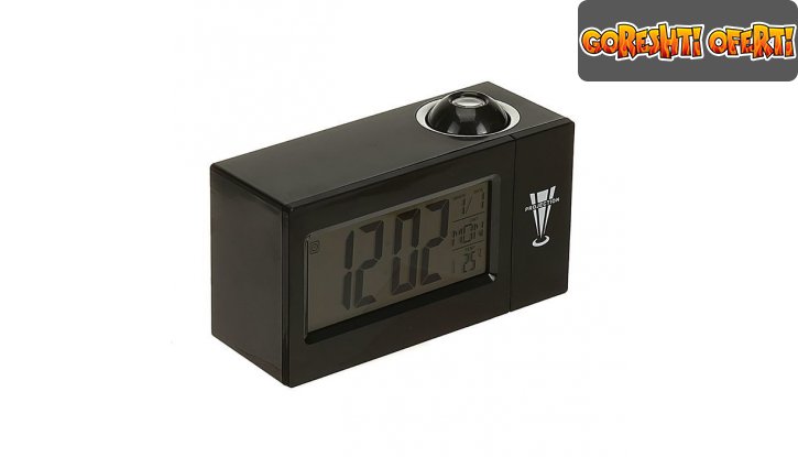 Дигитален прожекционен часовник с термометър DS-3605 снимка #3